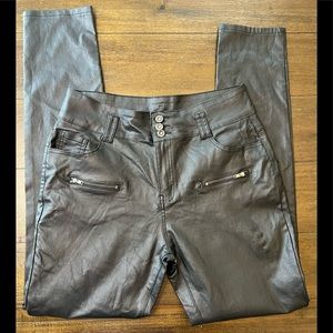 ECUPPER pleather faux leather pants womens size 12 black